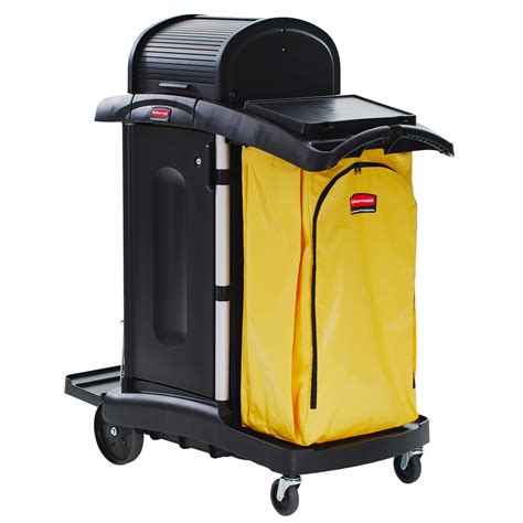 Rubbermaid Commercial High Security Janitorial Cleaning Cart With Doors
