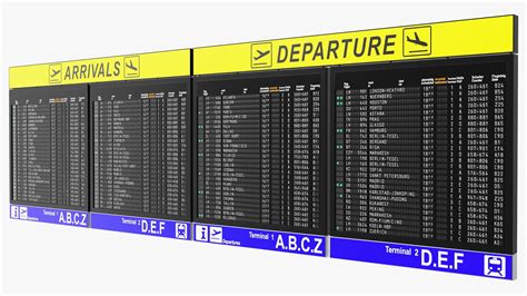 Airport Timetable Arrivals And Departures Board 3d Model 39 3ds