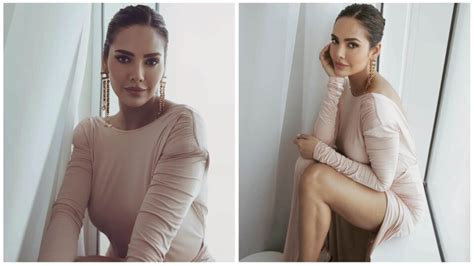 esha gupta is the ultimate chic queen in nude thigh high slit gown hindustan times