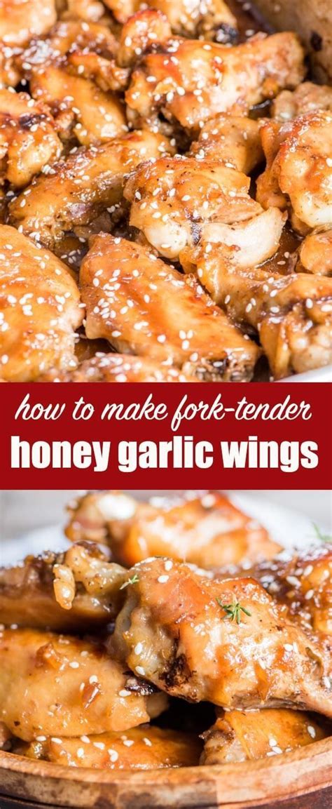 honey garlic chicken wings {fork tender baked chicken wing recipe} recipe chicken wing