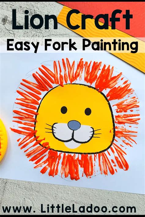 Fork Painted Lion Craft Little Ladoo