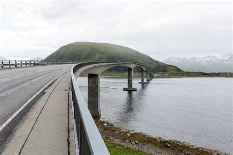 Car Bridge Connects Norwegian Islands On Lofoten Nordland Norw Stock