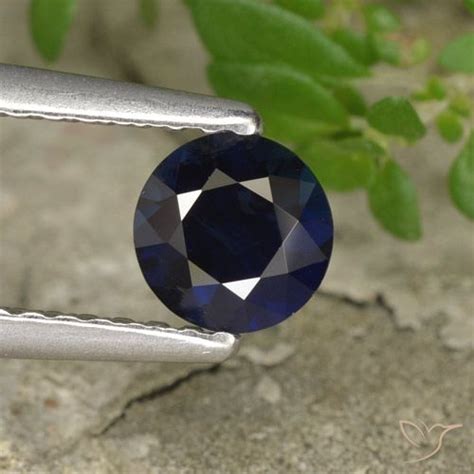 056ct Loose Blue Sapphire Gemstone Diamond Cut 5 Mm Gemselect