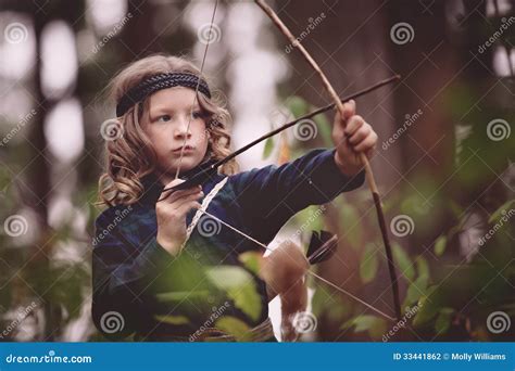 Girl With Bow And Arrows Stock Photo Image Of Child 33441862