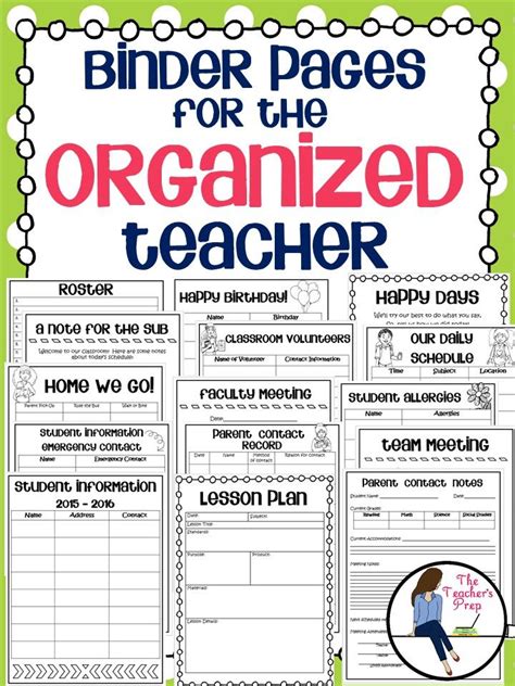 Keep Your Teacher Binder Organized With These 15 Pages For Classroom Use Teacher Organization