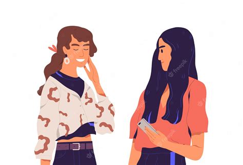 Premium Vector Awkward Moment Between Two Chatting People During