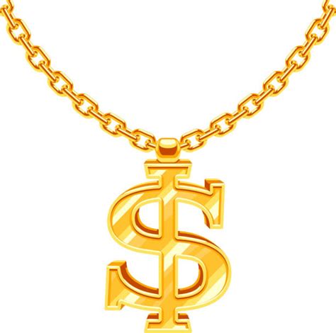 Royalty Free Gold Chain Necklace Clip Art Vector Images