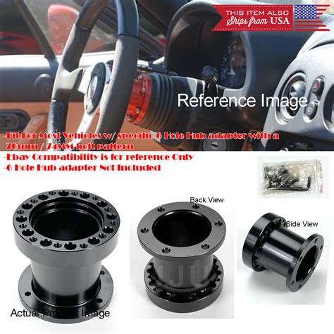 3 Black Steering Wheel Hub Extender Extension Spacer For Ford Chevy