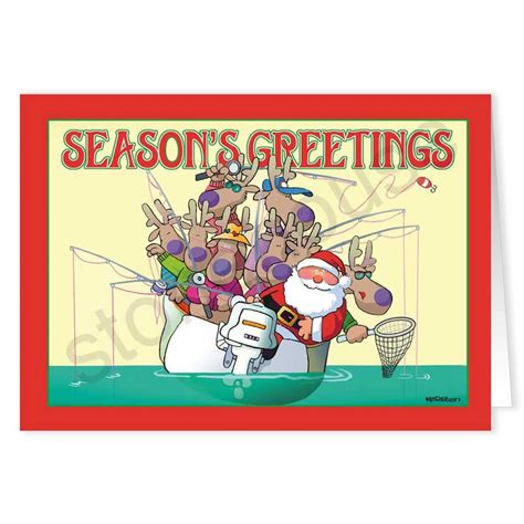 Santa Fishing Holiday Card Fishing Christmas Cards Fishing Christmas