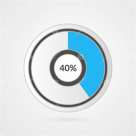 40 Percent Pie Chart Percentage Vector Infographics Forty Circle