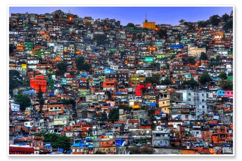 Favela Rocinha En Río De Janeiro De Hadyphoto En Póster Lienzo Y Mucho