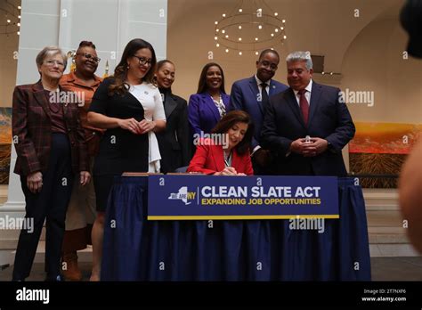 NEW YORK, NY- NOVEMBER 16: New York Governor Kathy Hochul as witnessed