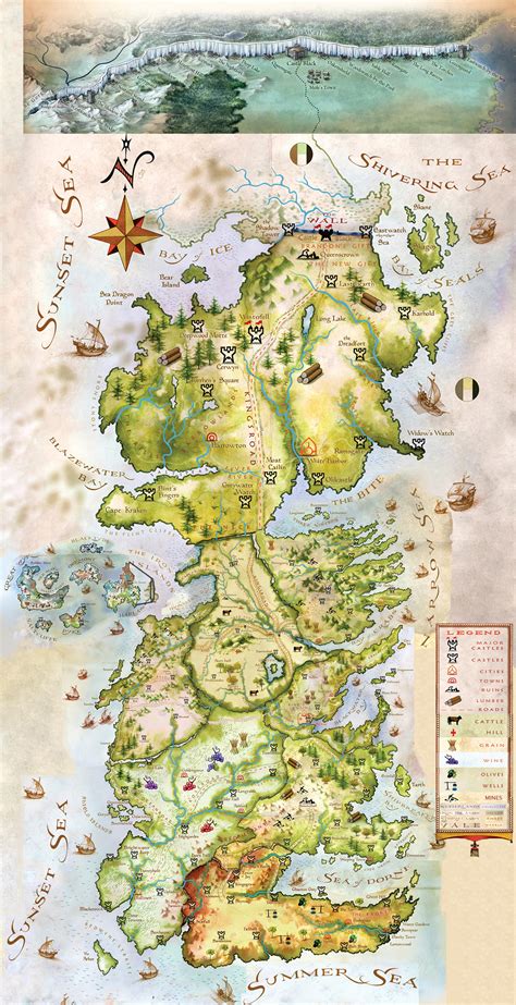 Map Of Westeros Castles Maps Of The World