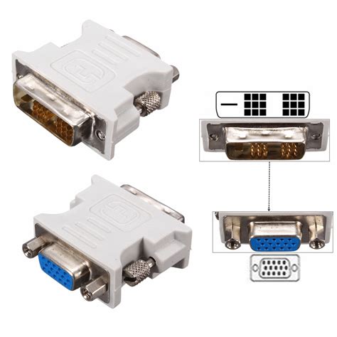 Dvi D 181 Dual Link Mâle Vers Vga Hd15 Femelle Convertisseur