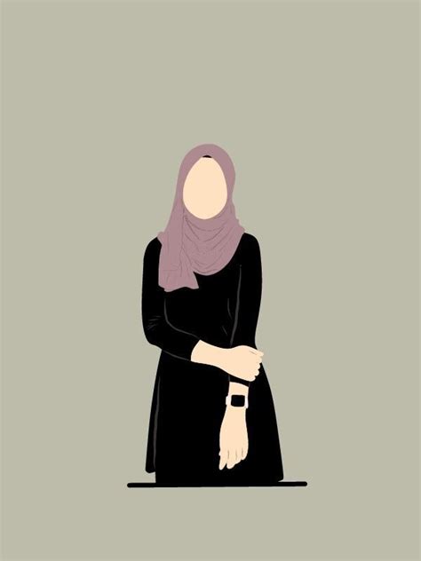 Aesthetic Girl Hijab Cartoon Kartun Hijab Desain Karakter Wanita Ilustrasi Orang