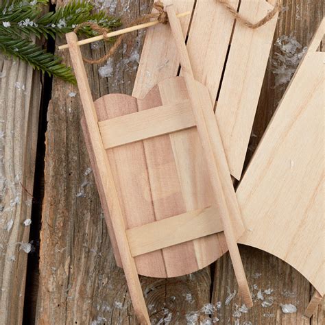 Unfinished Wood Vintage Sled Holiday Craft Supplies Christmas And