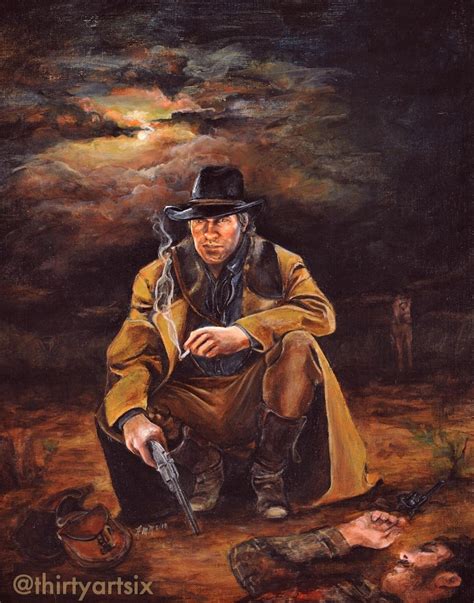 Wild West Gunslinger Outlaw Arthur 11x14 Art Print Etsy