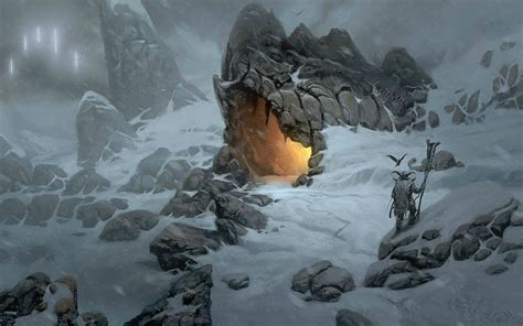 4563885 Vikings Winter Fantasy Art Snow Cave