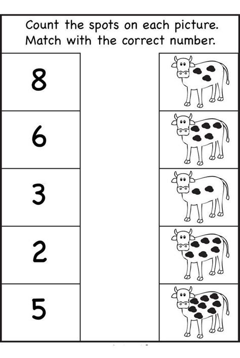 Cow Counting Worksheet Preschool Counting Worksheet For Nursery