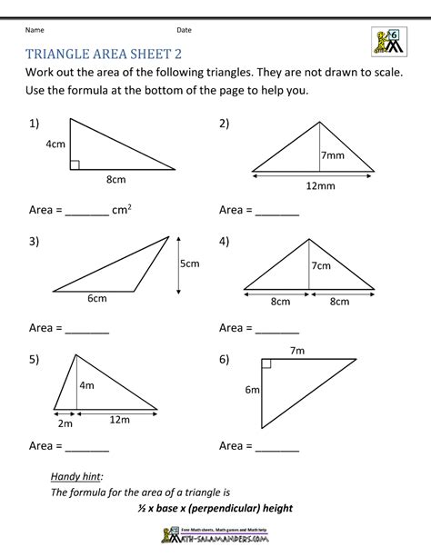 Area And Perimeter Of Triangle Worksheet