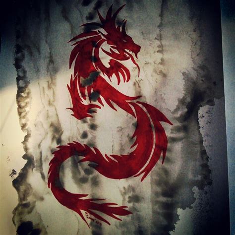 Chinese Dragon Art Watercolor