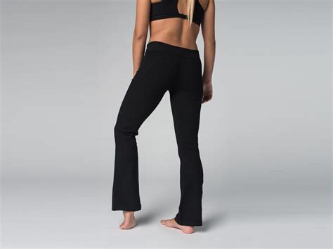 Pantalon De Yoga Chic Coton Bio Et Lycra Noir Fin De Serie