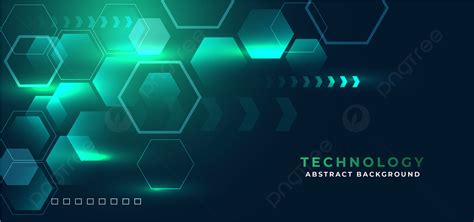 Green Technology Background With Glowing Hexagon Shapes Wallpaper