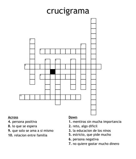 Crucigrama Crossword Wordmint