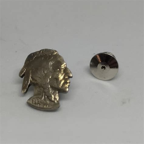 Indian Head Nickel Cut Coin Tie Tack Or Lapel Pin Western Etsy