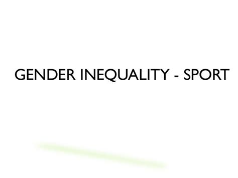 gender inequality and sports
