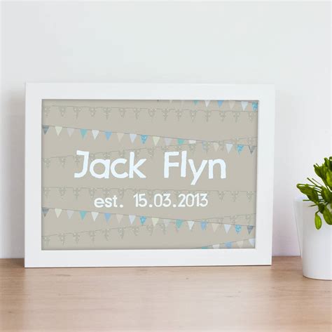 Personalised Baby Name Print By Little Pieces