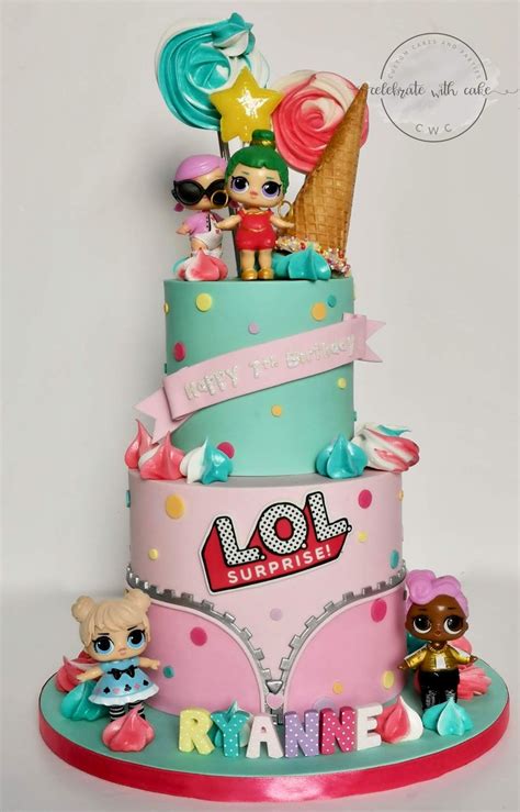 Lol surprise doll birthday cake with hidden lol doll inside! Celebrate with Cake!: LOL Surprise! 2 tier Cake