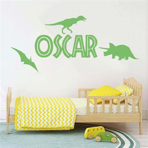 Dinosaur Personalized Name Wall Decal For Kids Rooms Vinyl Wall