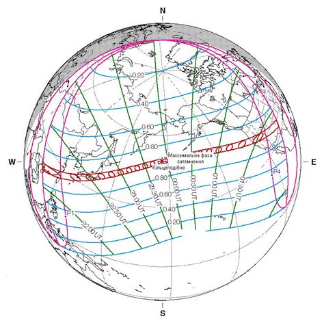 Найкраще це сонячне затемнення буде видно з деяких частин канади, гренландії і росії. Астрономічний календар 2012 - затемнення Сонця