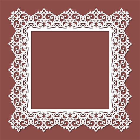 Premium Vector Laser Cut Frame Collection With Swirls Lace Border