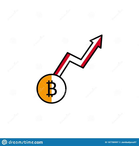 Bitcoin Cryptocurrency Arrow Up Icon Element Of Color Finance