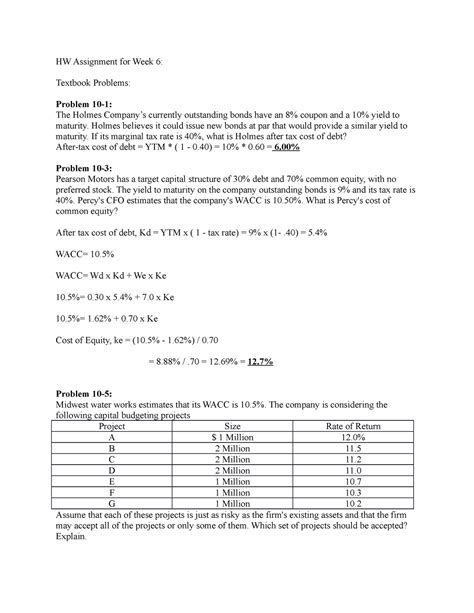 HW- Week 6 - homework - HW Assignment for Week 6: Textbook Problems