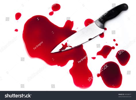 A bloody cover knife on blood splash. Bloody Knife Blood Splatter Isolated On Stock Photo ...