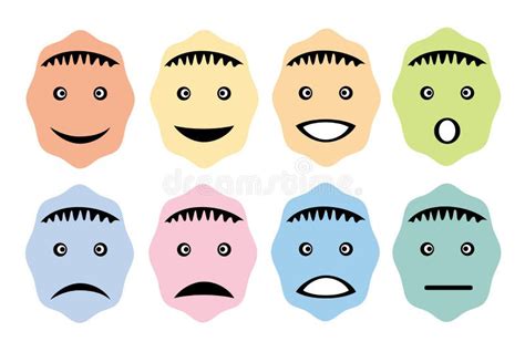 Ocho Smiley Rostros Humanos Con Diversas Emociones Imgenes