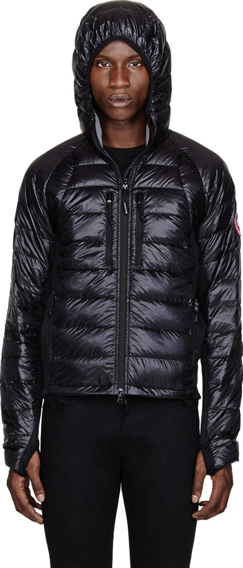 Straight quilt lines add modern refinement to a. Canada Goose Black Nylon And Knit Hybridge Lite Hoodie for ...