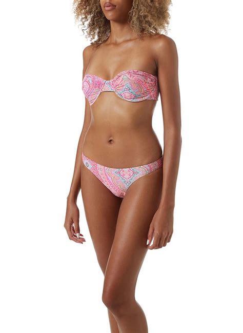 melissa odabash barbados blush paisley underwired cup bandeau bikini official website