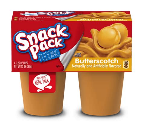 Snack Pack Butterscotch Pudding Dessert Snack Pack
