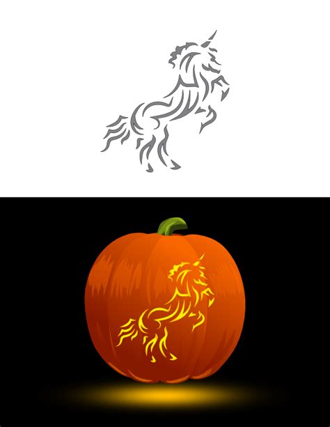 Unicorn Pumpkin Carving Patterns And Stencils