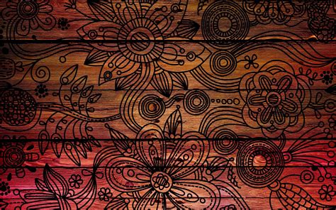 Download Floral Wood Cool Pattern Wallpaper
