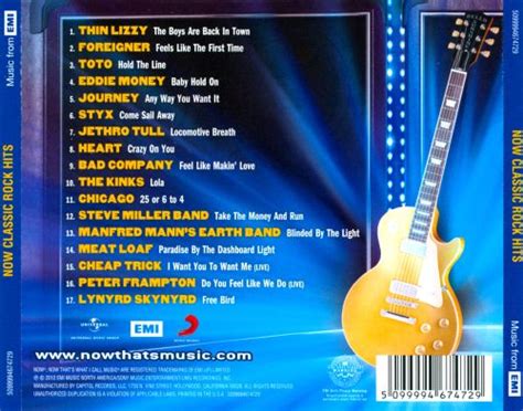 Now Thats What I Call Classic Rock Hits Various Artists Songs
