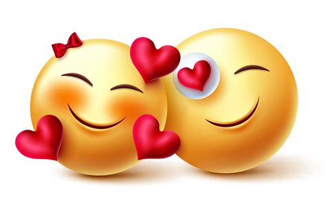 Emoji Valentijn Paar Vector Conceptontwerp Emojis 3d Verliefde Emojis Minnaar In Romantische