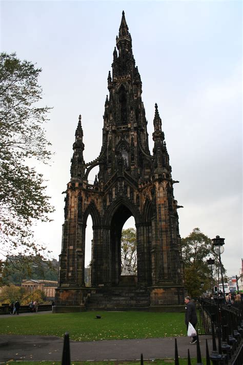 Sir Walter Scott Monument On Princes Street In Edinburgh Scotland