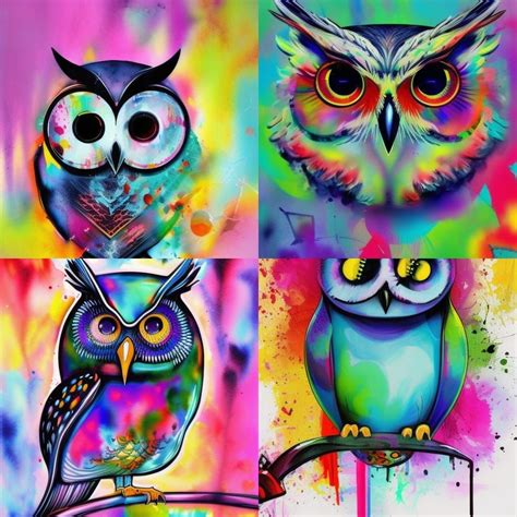 Psychedelic Owls Ai Generated Artwork Nightcafe Creator