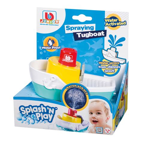 Toysmith Splash N Play Water Activated Spraying Tugboat Bath Toy