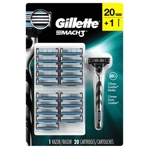 gillette mach3 base razor with 20 blade refills bj s wholesale club